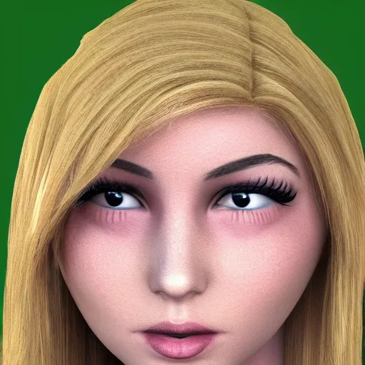 blonde girl, 3D