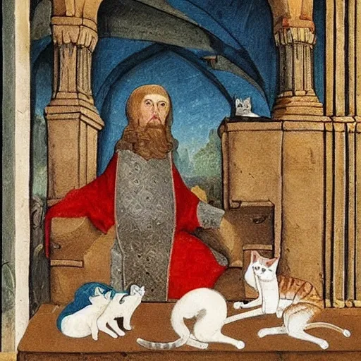 create me an image in the manner of medieval hieronimus bosh
With a cat hidden among many other animals in a medieval environment