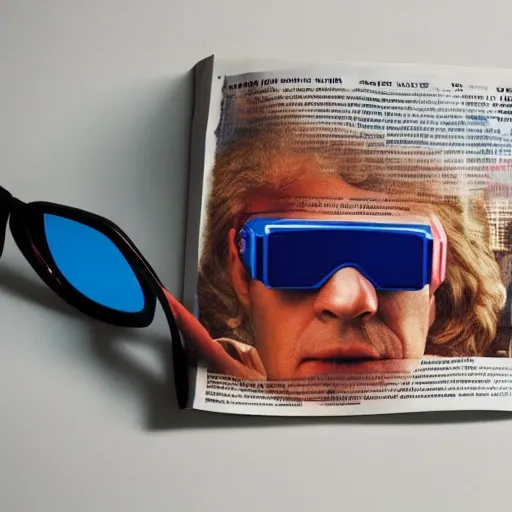 3d glasses in a magazine, 3D