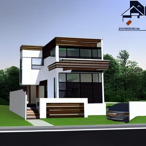 modern house with three floors with lower parking with double he ...