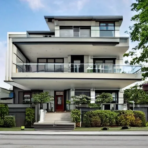 100 ft house with 4 floors balconies urban dweller