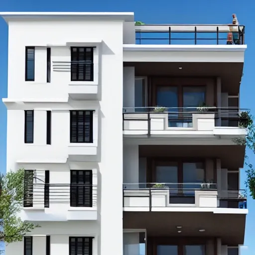 100 ft house with 4 modern floors balconies urban environment