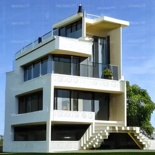 100 ft house with 4 floors balconies urban dweller modern architecture 