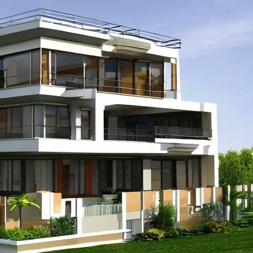 100 ft house with 4 floors balconies urban dweller modern architecture 