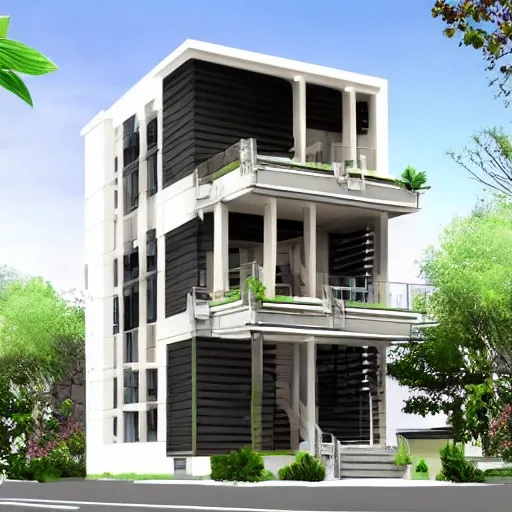 100 ft house with 4 floors balconies urban dweller modern architecture furista