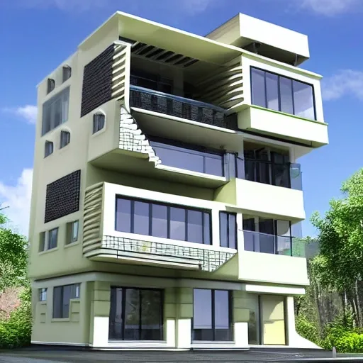 100 ft house with 4 floors balconies urban dweller modern architecture furista