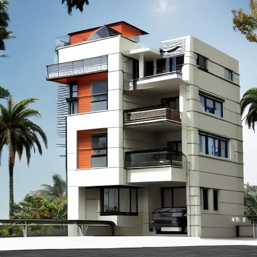 100 ft house with independent entrances 4 floors balconies urban dweller modern architecture furista 