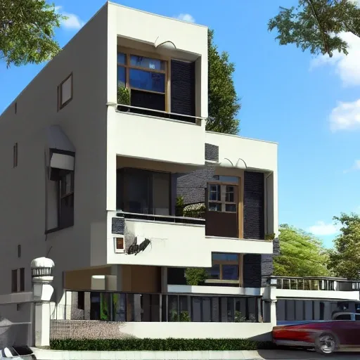 100 ft house with independent entrances 4 floors balconies urban dweller modern architecture furista 