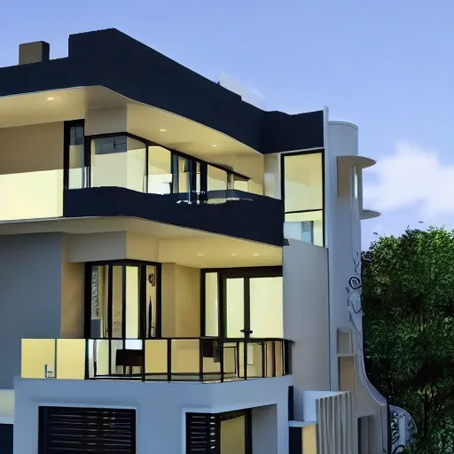 100 ft house with independent entrances 4 floors balconies urban dweller modern architecture 