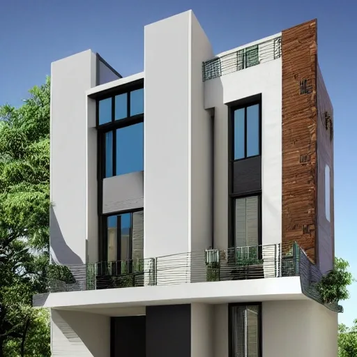 divided house independent entrances 4 floors balconies urban dweller modern architecture area 100ft