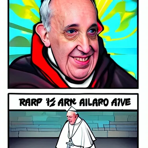 , Trippy pope francis in an alternate reality being a superhero