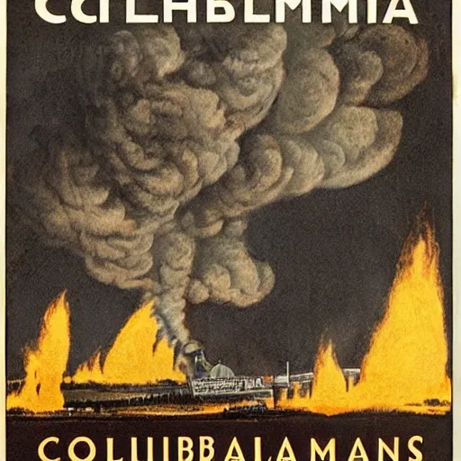 columbia in flames