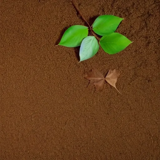 vector drying many leaves on a white cloth on a sandy floor perspective view

