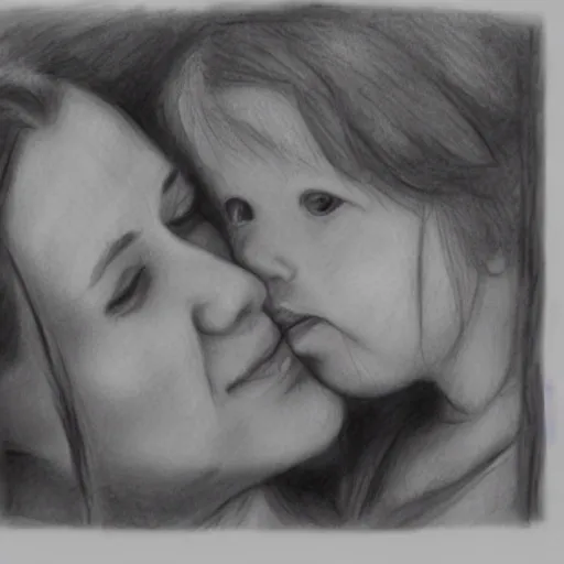 Children Simple Pencil Drawing Their Belove Mother Stock Illustration -  Illustration of motherday, paper: 71848808