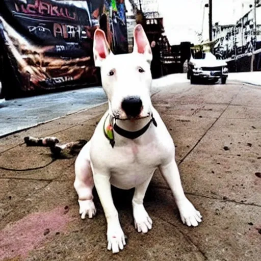 Perro bull terrier café en versión call off duty 