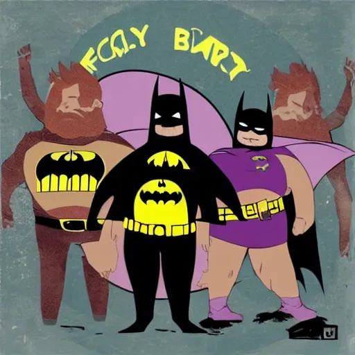 angry fat bearded batman band
