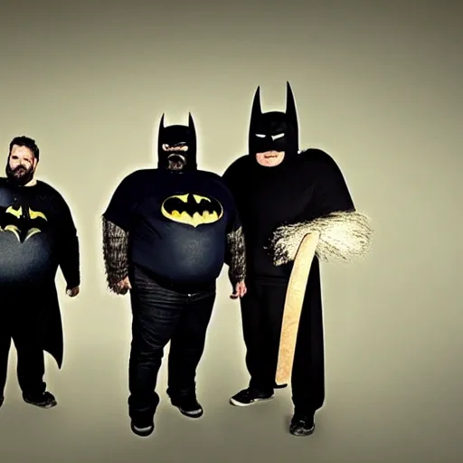 angry fat bearded batman band
