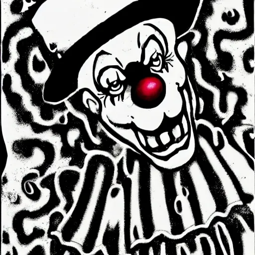 bored scary clown - Arthub.ai