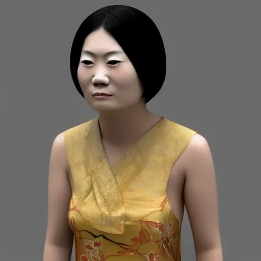 asian woman, 3D