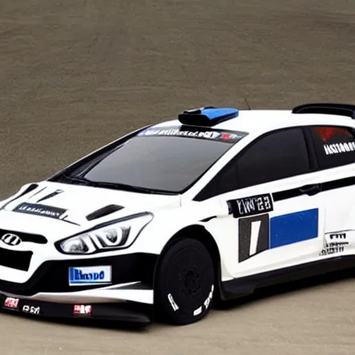 Hyundai i30 2008 rally car white and black