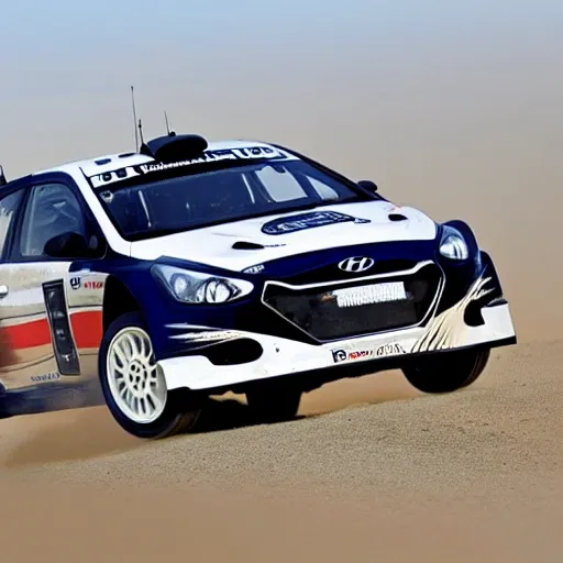 Hyundai i30 2008 rally car white and black