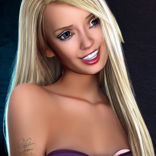  beautiful girl pretty good blonde , 3D