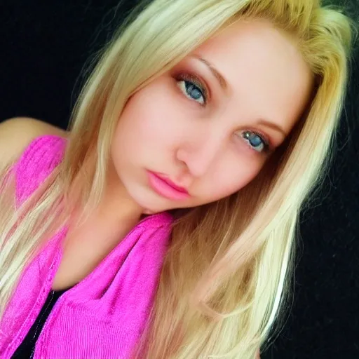  beautiful girl pretty blonde hair sexy masterpiece perfect y2k clean girly pink,