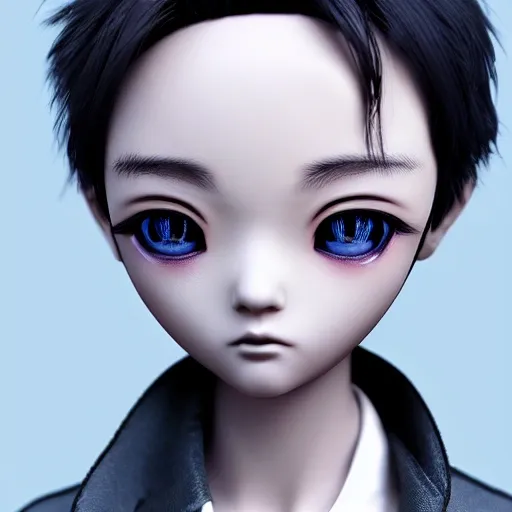 k pop, 3d anime style, absurdly cute korean male, doll like, short black hair, an ultrafine hyperrealistic render, intricate linework, unreal engine highly rendered, global illumination, radiant light, intricate detailed face, 4K, realistic shadows, looking at you, vibrant colors, perfect symmetrical eyes, night, Whole face,