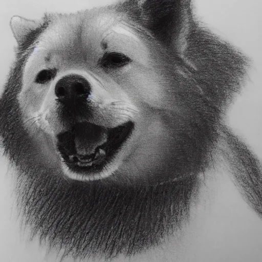 一只小狗带着墨镜, Pencil Sketch