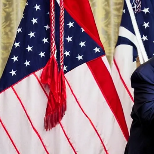 Trump Kisses the Five Star Red Flag