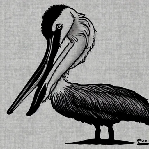 cute pelican, Cartoon