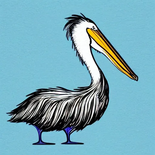 cute pelican, Cartoon