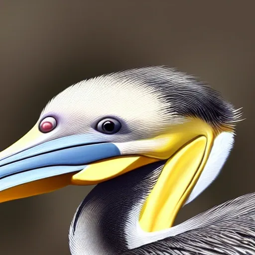 cute smiling pelican face not front
, Cartoon style