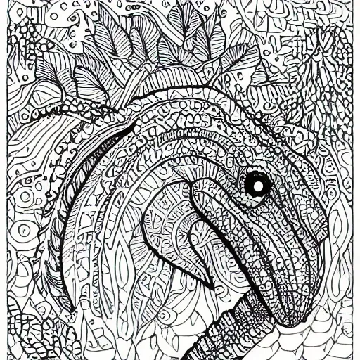 colouring book page, dinasour