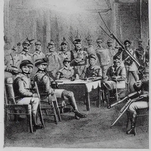 Un general militar del siglo XIX  participante de las guerras civiles de Colombia escribiendo una carta 
, Pencil Sketch