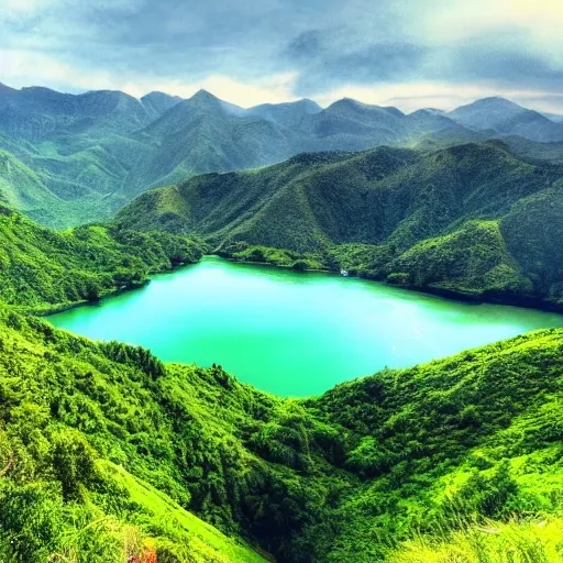 Beautiful scenery, green mountains and green waters, perfect picture quality