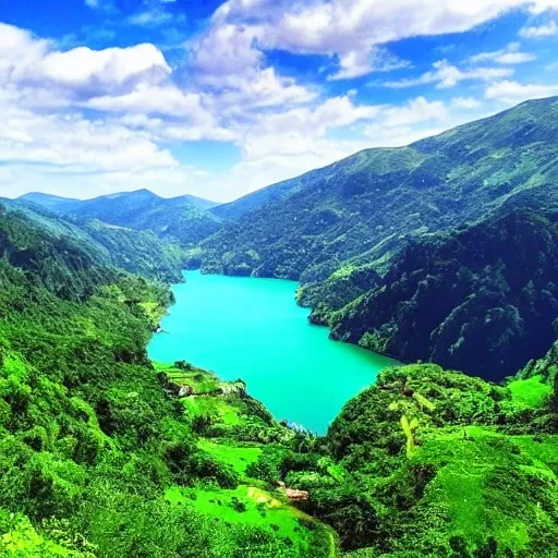 Beautiful scenery, green mountains and green waters, perfect picture quality