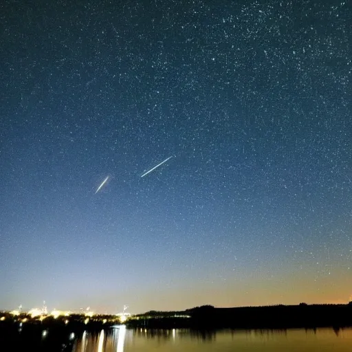 Beautiful night sky, high quality picture quality, starry, meteors fly by