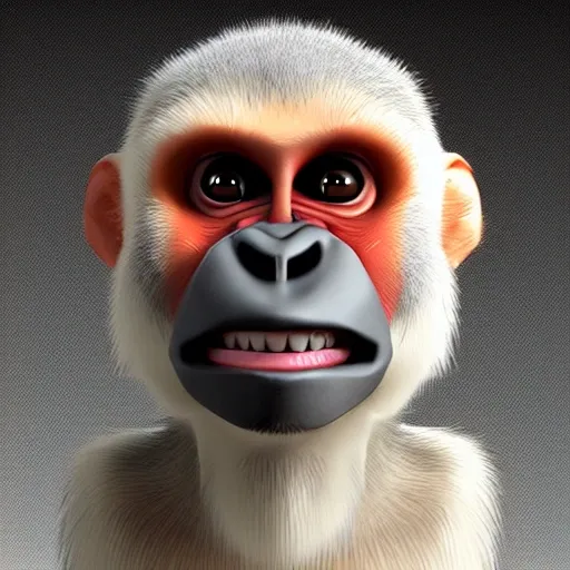bobo monkey. 3 d rendering. unreal engine. amazing likeness. very detailed. cartoon caricature. 