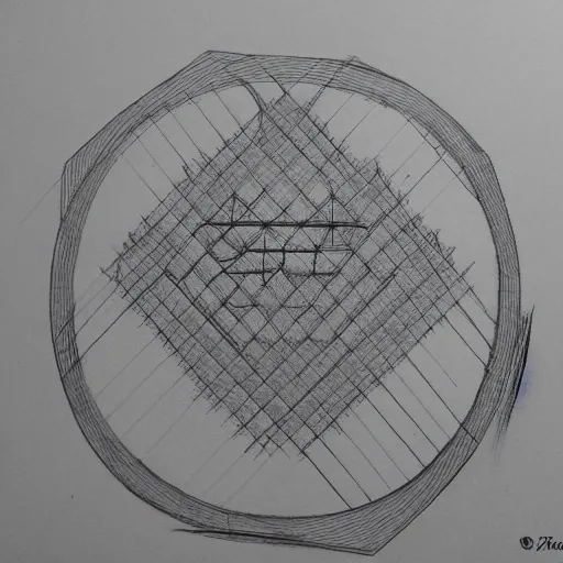 geometria trancendente, nudo cuadriculado entrelazado, Pencil Sketch, +18, 3D