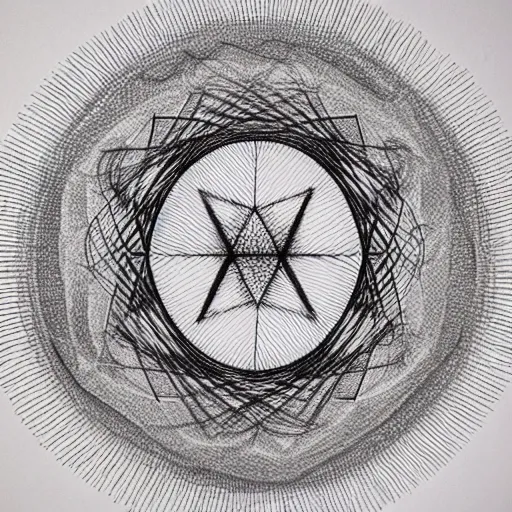 geometria trancendente, nudo cuadriculado entrelazado, Pencil Sketch, +18, Trippy