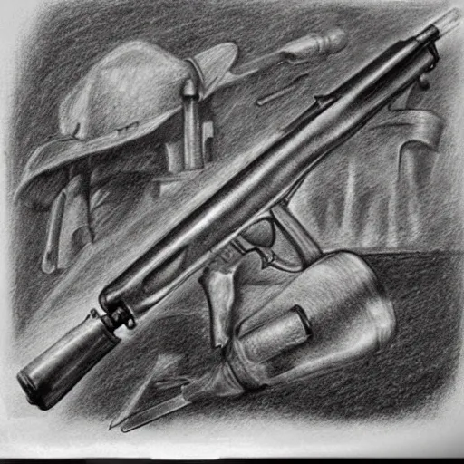 armas del siglo XIX en Colombia cruzadas en X
, Pencil Sketch