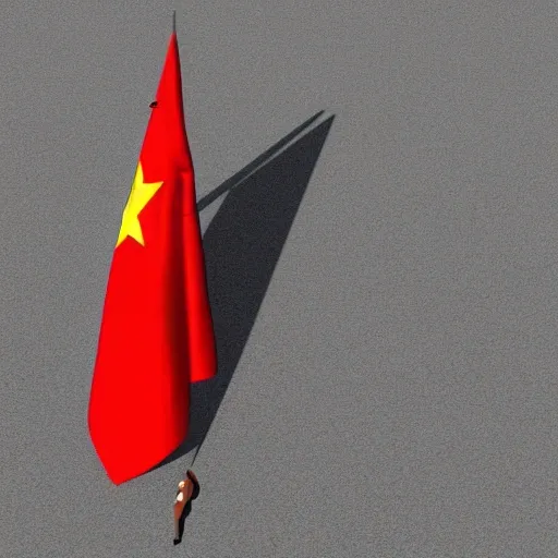 Musk lies on the Chinese flag, 3D