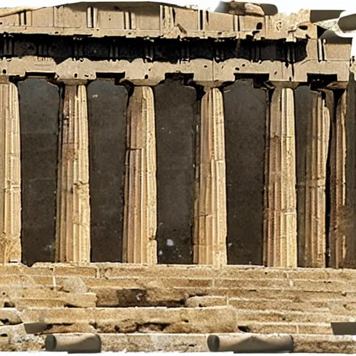 section, parthenon from greece, 3D, 
describing its parts