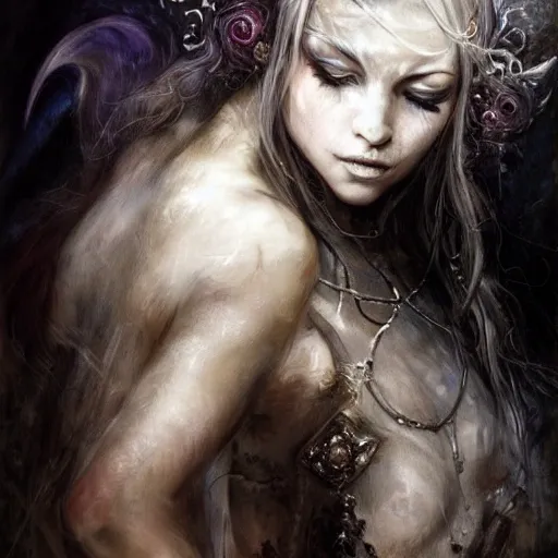 dark fantasy cleric,  mystic, silver, rainbow, Rubens on crack style, dnd character portrait, intricate, oil on canvas, masterpiece, expert, insanely detailed, 4k resolution, Luis Royo, agnes cecile, wassilly kandinsky, perfect composition