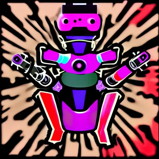 rebug logo robotic bug twitch avatar, Trippy cyberpunk flat