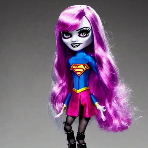 monster high dolls that look like Supergirl with huge eyes