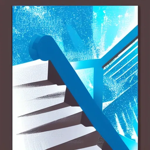 poster stars rise stairs success vector blue abstract enterprise 
