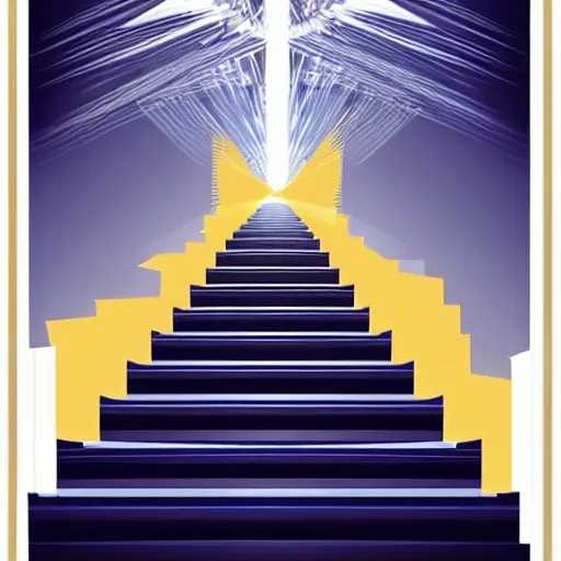 poster stars rise stairs success vector blue abstract enterprise 
