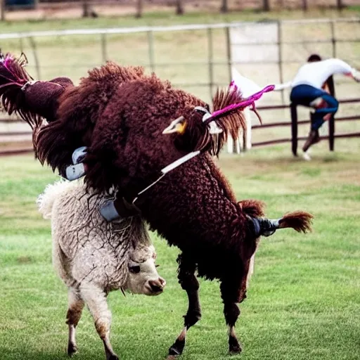 A Yak Fighting a Llama in Kickboxing